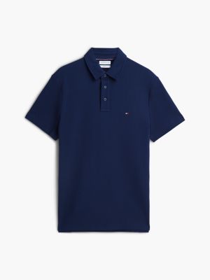 Мужское поло Tommy Hilfiger Regular Fit Short-Sleeve Waffled Polo, цвет: Карбоновый тёмно-синий — фото 5