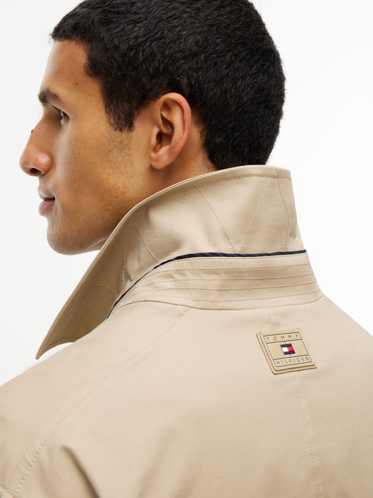 Water-Repellent Twill Car Coat — Khaki