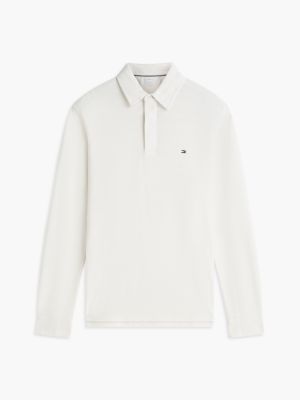 Мужское поло Tommy Hilfiger Regular Fit Herringbone Jacquard Polo, цвет: Слоновая кость — фото 5