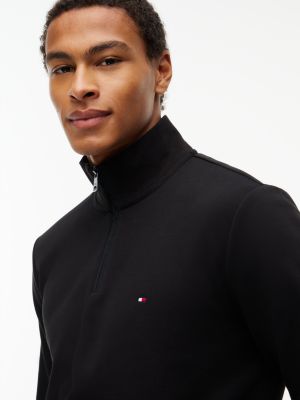 Мужская толстовка Tommy Hilfiger TH Performance Quarter-Zip, цвет: Чёрный — фото 3