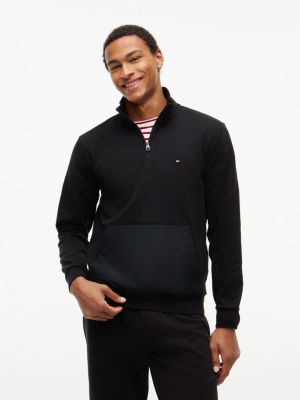 Мужская толстовка Tommy Hilfiger TH Performance Quarter-Zip, цвет: Чёрный — фото 1