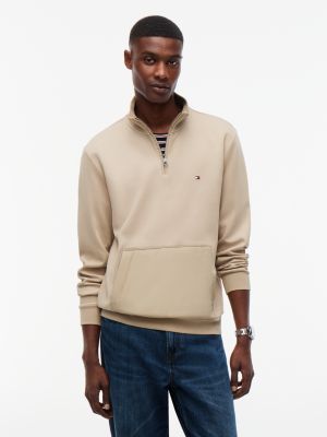 Tommy Hilfiger Men's TH Performance Quarter-Zip Sweatshirt - Sandalwood - L