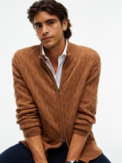 Cable Knit Lambswool Zip Cardigan — Timeless Tawny 3