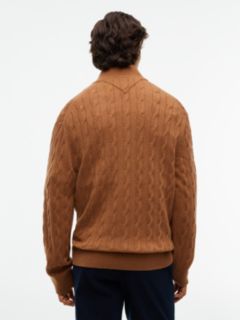 Cable Knit Lambswool Zip Cardigan — Timeless Tawny 4
