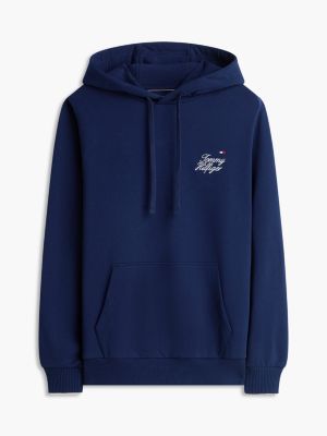 Мужское худи Tommy Hilfiger Embroidered Script Logo, цвет: Карбоновый тёмно-синий — фото 5
