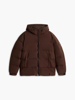 Hooded Down Puffer Jacket, Dark Coffee