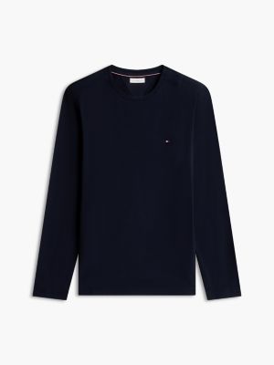 Slim Fit Long-Sleeve T-Shirt, Navy Blue
