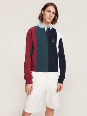 tommy hilfiger color block rugby shirt
