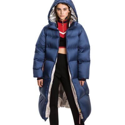 tommy hilfiger long puffer coat womens