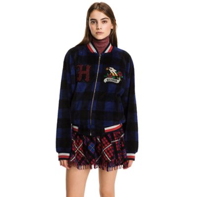 tommy hilfiger long bomber jacket