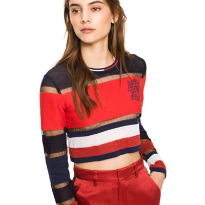 tommy hilfiger crop sweater women's