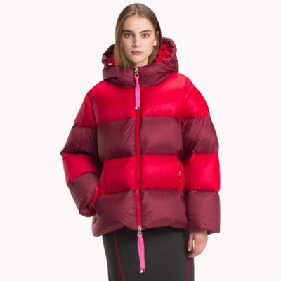 tommy hilfiger rugby stripe puffer