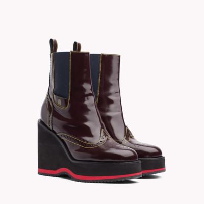 tommy hilfiger leather wedge sneaker