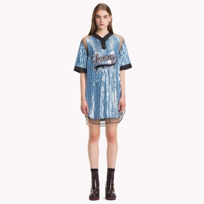 Sequined Baseball Shirt Dress | Tommy 