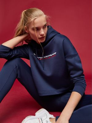 tommy hilfiger red cropped hoodie