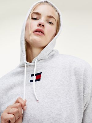 tommy hilfiger flag logo cropped sweatshirt