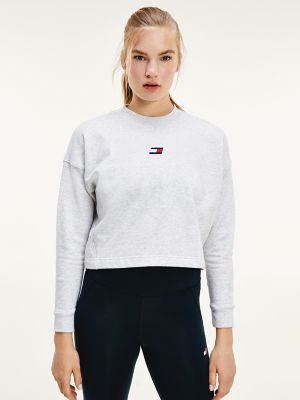 tommy hilfiger mock neck cropped sweatshirt