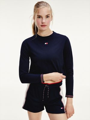 tommy hilfiger crop top long sleeve