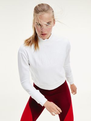 tommy hilfiger mock neck cropped sweatshirt