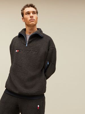tommy hilfiger sherpa half zip hoodie