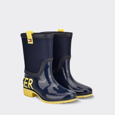 tommy hilfiger yellow rain boots