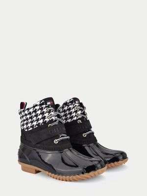 tommy hilfiger duck boots black