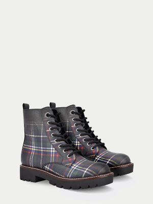 tommy hilfiger plaid boots