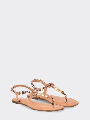 tommy hilfiger gold flip flops