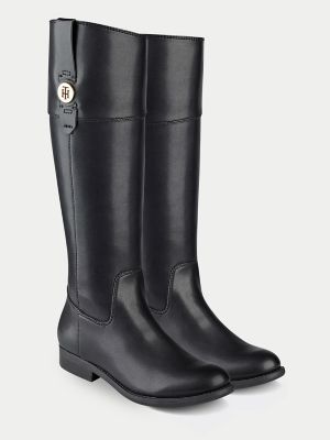 tommy hilfiger riding boots black