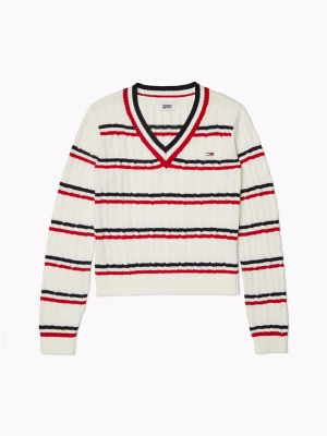 tommy white sweater