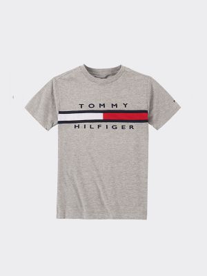Tommy Hilfiger KB0KB06951 XNL-T-shirt Flag Rib Insert manches longues garçon T-shirt Flag Rib Insert à manches longues pour enfant