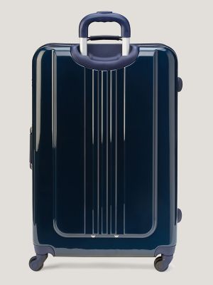 blue luggage bag