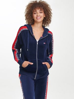 tommy hilfiger velour tracksuit womens