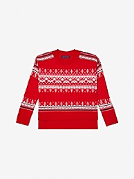 타미 힐피거 우먼 스웨터 Tommy Hilfiger Essential Fair Isle Sweater,SCARLET