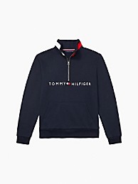 타미 힐피거 우먼 맨투맨 Tommy Hilfiger Essential Half-Zip Sweatshirt,SKY CAPTAIN