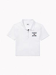 타미 진스 폴로 셔츠 Tommy Jeans Logo Polo,BRIGHT WHITE