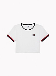 타미 진스 반팔티 TOMMY JEANS Stripe Badge Logo T-Shirt,BRIGHT WHITE MULTI