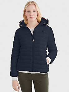Tommy Hilfiger Lw Padded Hooded Jacket Insulated in Beige Womens Clothing Jackets Casual jackets Natural 