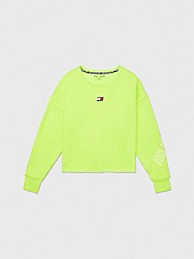타미 힐피거 오버사이즈 크롭 맨투맨 Tommy Hilfiger Oversized Cropped Logo Sweatshirt,SHARP GREEN