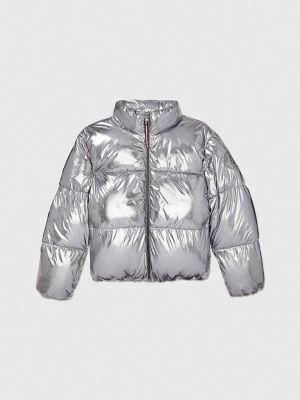 Tommy hilfiger shiny puffer on sale jacket