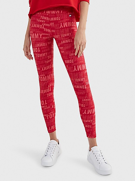 Tommy HILFIGER High-Rise Tommy Print Legging,RICH RED