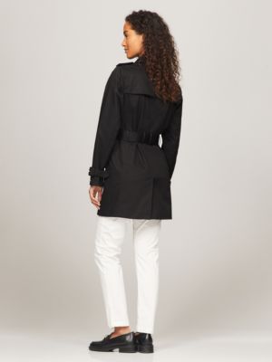 Belted Single Breasted Trench, Black