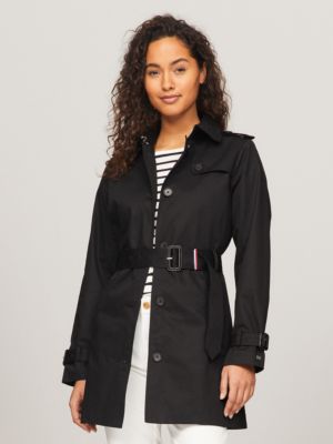 Belted Single Breasted Trench, Black