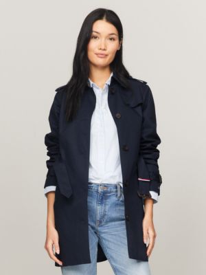 Belted Single Breasted Trench, Navy
