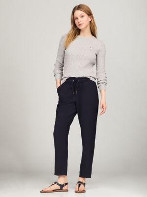 Lightweight Tapered Drawstring Pant, Navy