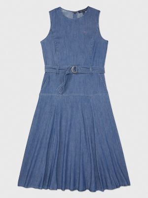 Belted Chambray Dress, Medium Benson Wash