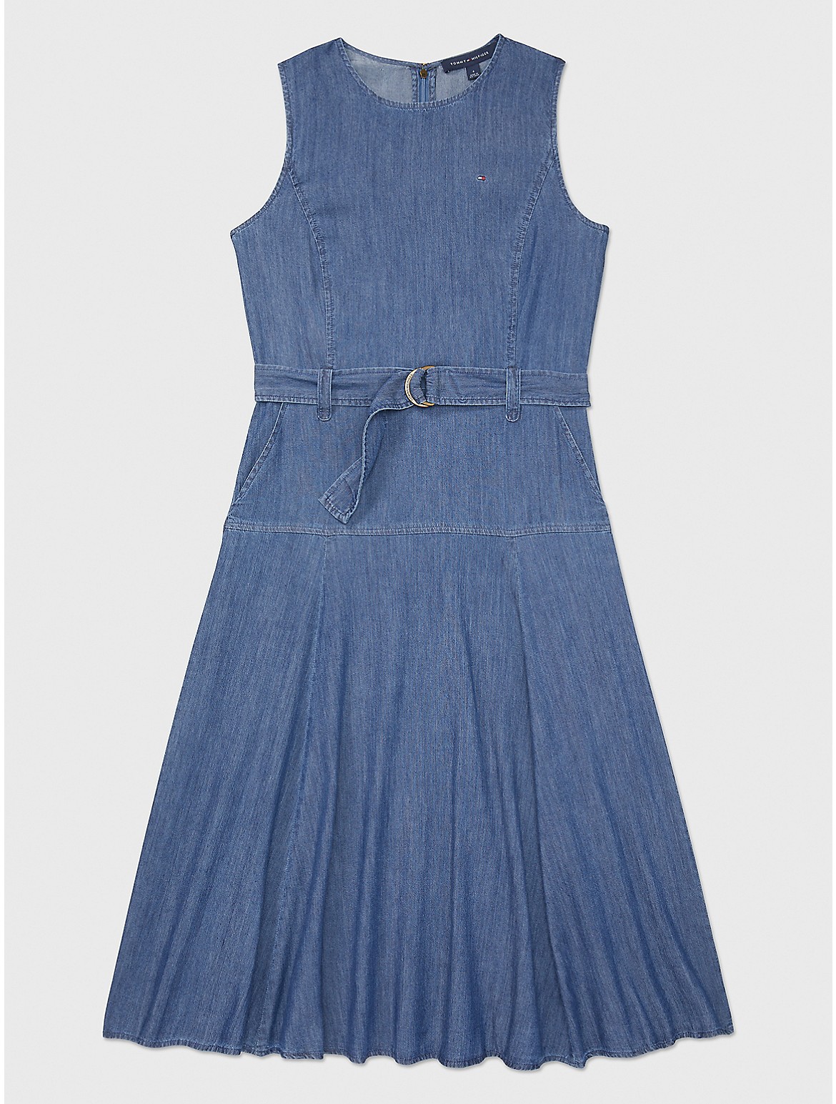 Tommy Hilfiger Women's Belted Chambray Dress - Blue - 4