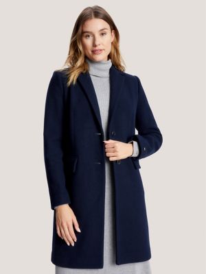 Tommy Hilfiger Women's Classic Solid Wool Coat - Blue - 6