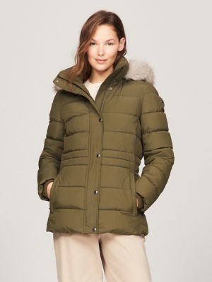 Tommy hilfiger coat fur on sale hood