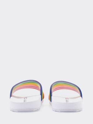 tommy hilfiger rainbow slides